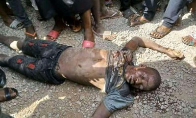 Residents besiege Umuahia Police headquarters as notorious arm robber gunned down (Graphic Photos)